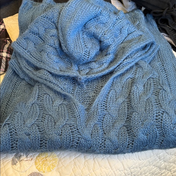 Blue Women's Hooded Sweater - Picture 5 of 8